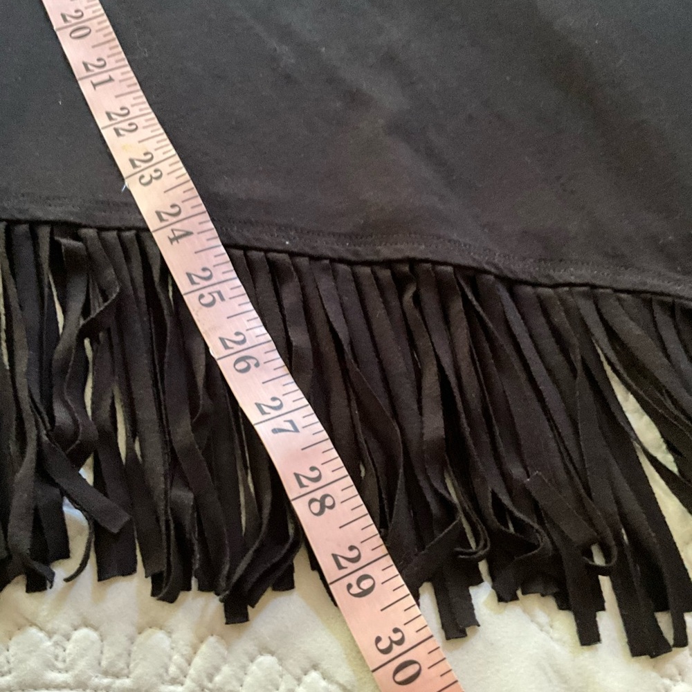 Karen Kane Black Fringe Asymmetrical Hem Tank Top XL - Picture 8 of 8